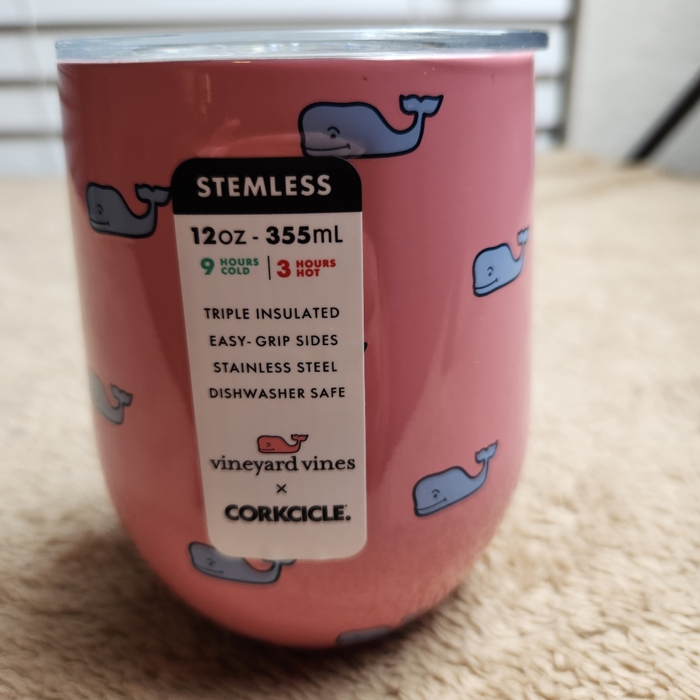 Vinyard vines NWT Logo triple insulated stainless steel dishwasher safe stemless - Picture 5 of 6